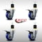 Service Caster 3.5'' SS Blue Poly Swivel 1-7/8'' Expanding Stem Caster Set Total Lock Brake, 4PK SCC-SSEXTTL20S3514-PPUB-BLUE-178-4 - alternate 2